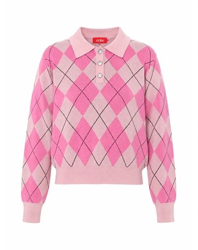Cras Cph - Lovemycras Pullover - Pink Argyle